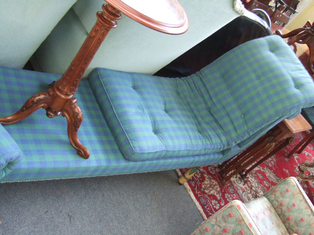 Appraisal: A th century North European day bed upholstered in blue