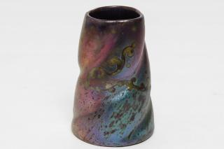 Appraisal: Jerome Massier French Small copper oxide flambe-glazed hand-cast purple gold