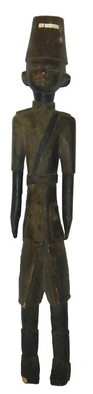 Appraisal: Kamba carving of a standing Colonic Askari soldier high