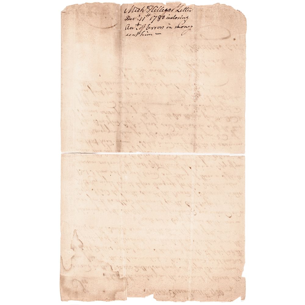 Appraisal: MICHAEL HILLEGAS Signed Letter as First U S Continental Congress