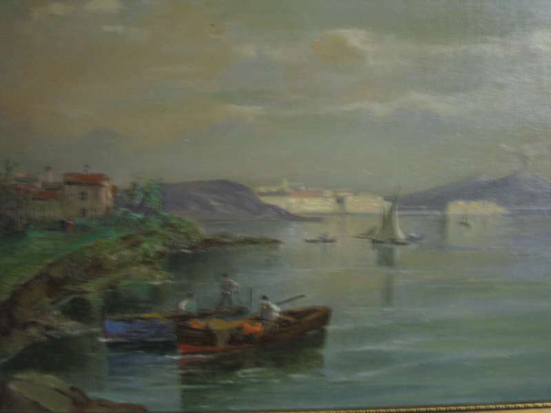 Appraisal: ITALIAN SCHOOL EARLY TH CENTURY Coastal landscape oil on canvas