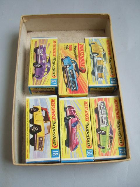 Appraisal: Six Matchbox Superfast die-cast vehicles including Iso Grifo VW TL