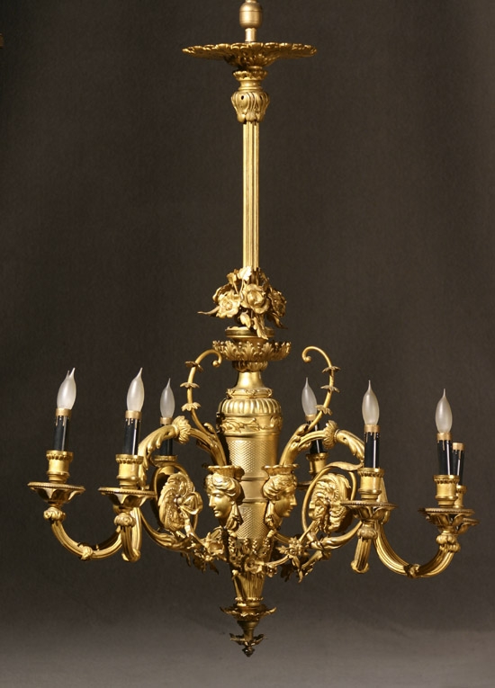 Appraisal: Empire Style Ormolu Nine-Light Chandelier Circa Height in cm Diameter