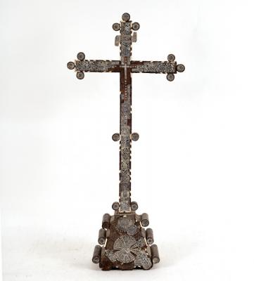 Appraisal: A th Century Italian ebonised cross set with engraved shell