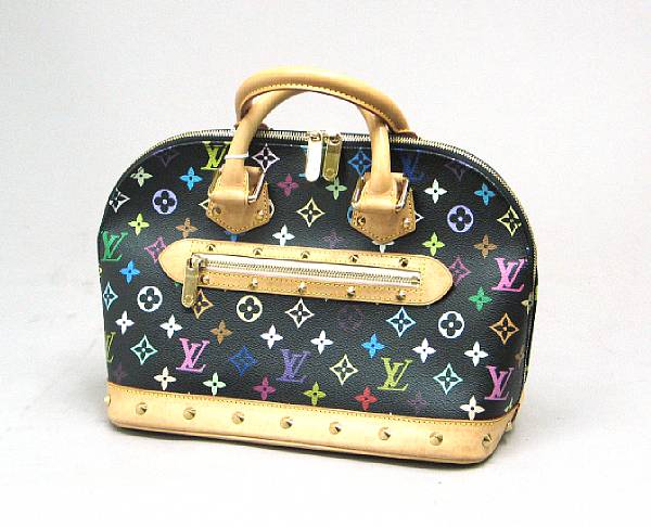 Appraisal: A Louis Vuitton Monogram Multicolore Alma black city bag With