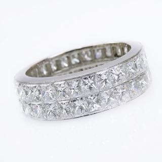 Appraisal: Approx Carat Princess Cut Diamond and Platinum Eternity Band Diamonds