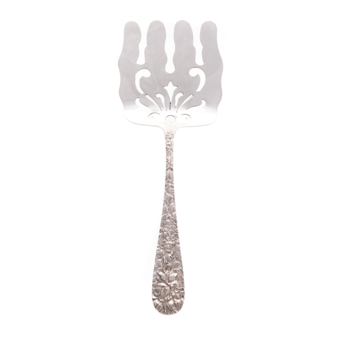 Appraisal: Rare Stieff Princess sterling asparagus server marked Hand Chased in