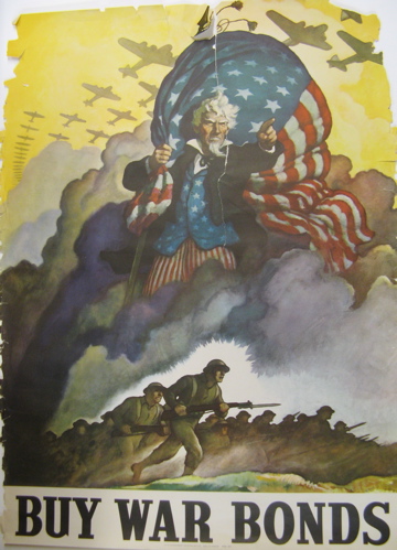 Appraisal: TWO WORLD WAR II MATCHING COLOR LITHOGRAPH POSTERS Buy War