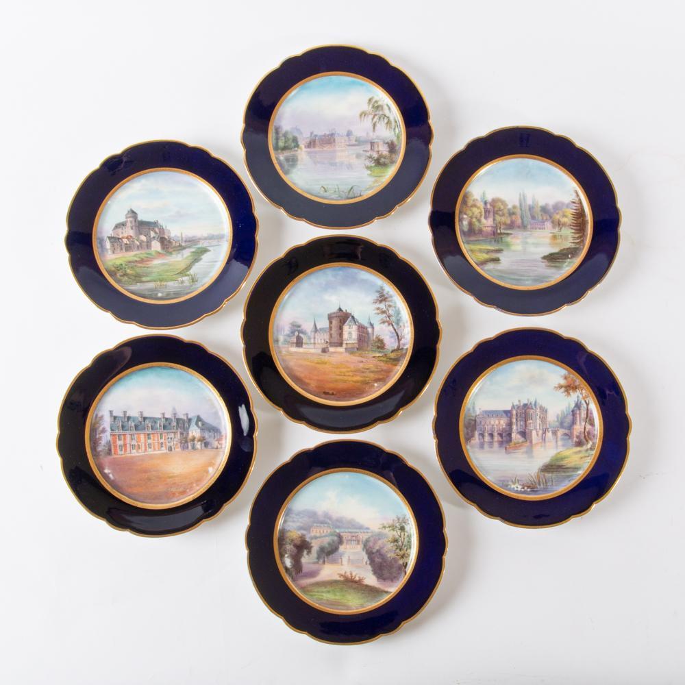 Appraisal: TH C SEVRES CABINET PLATES FRENCH SCENES A set of