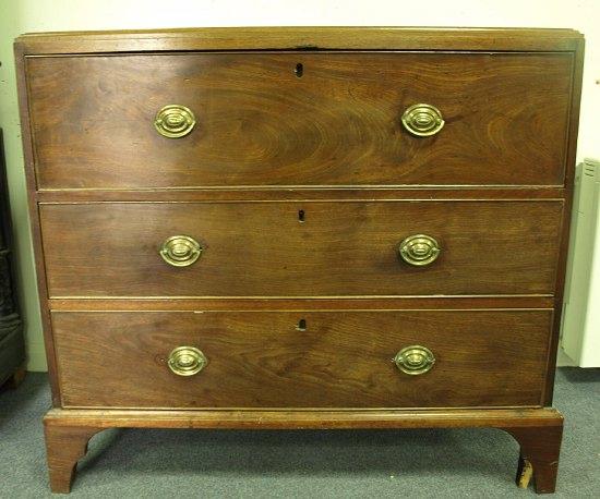 Appraisal: A late th Century mahogany secretaire the top drawer with