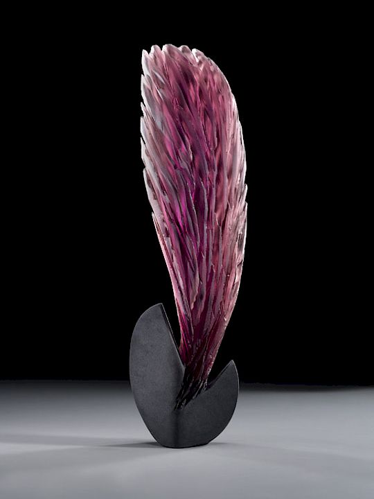 Appraisal: Alex Bernstein January Purple Burst Signed Cast and cut glass