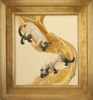 Appraisal: KENNETH STEVENS MACINTIRE American - SIAMESE CATS Oil on canvas