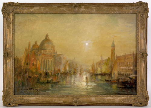 Appraisal: Lucien Whiting Powell American - oil on canvas Venetian canal