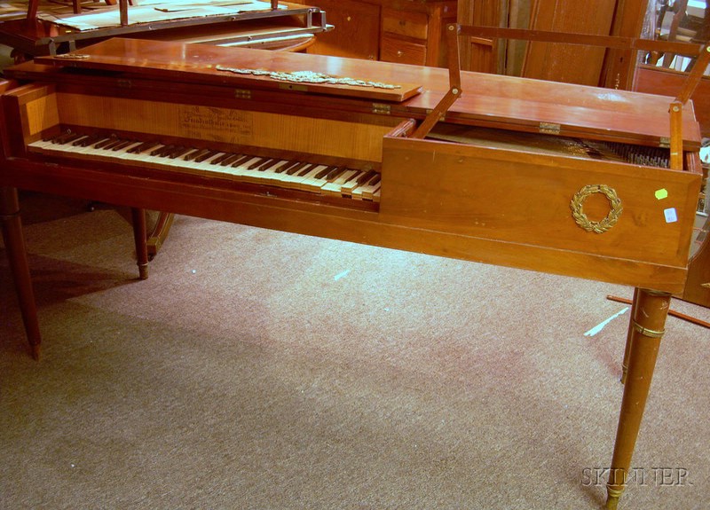 Appraisal: French Neoclassical Gilt-metal Mounted Mahogany Veneer Square Piano labeled Freudenthaler