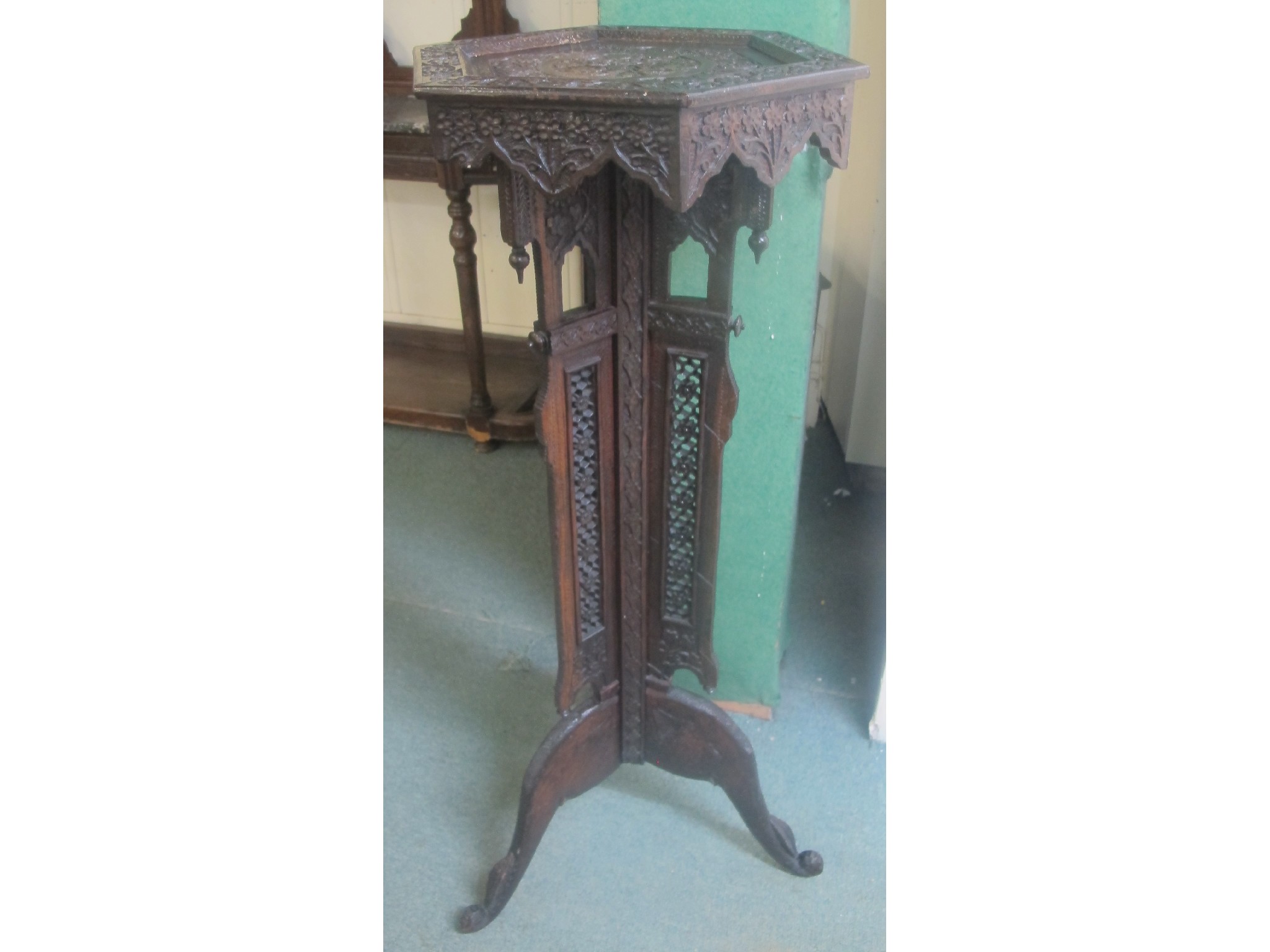 Appraisal: An Indian carved plant pedestal