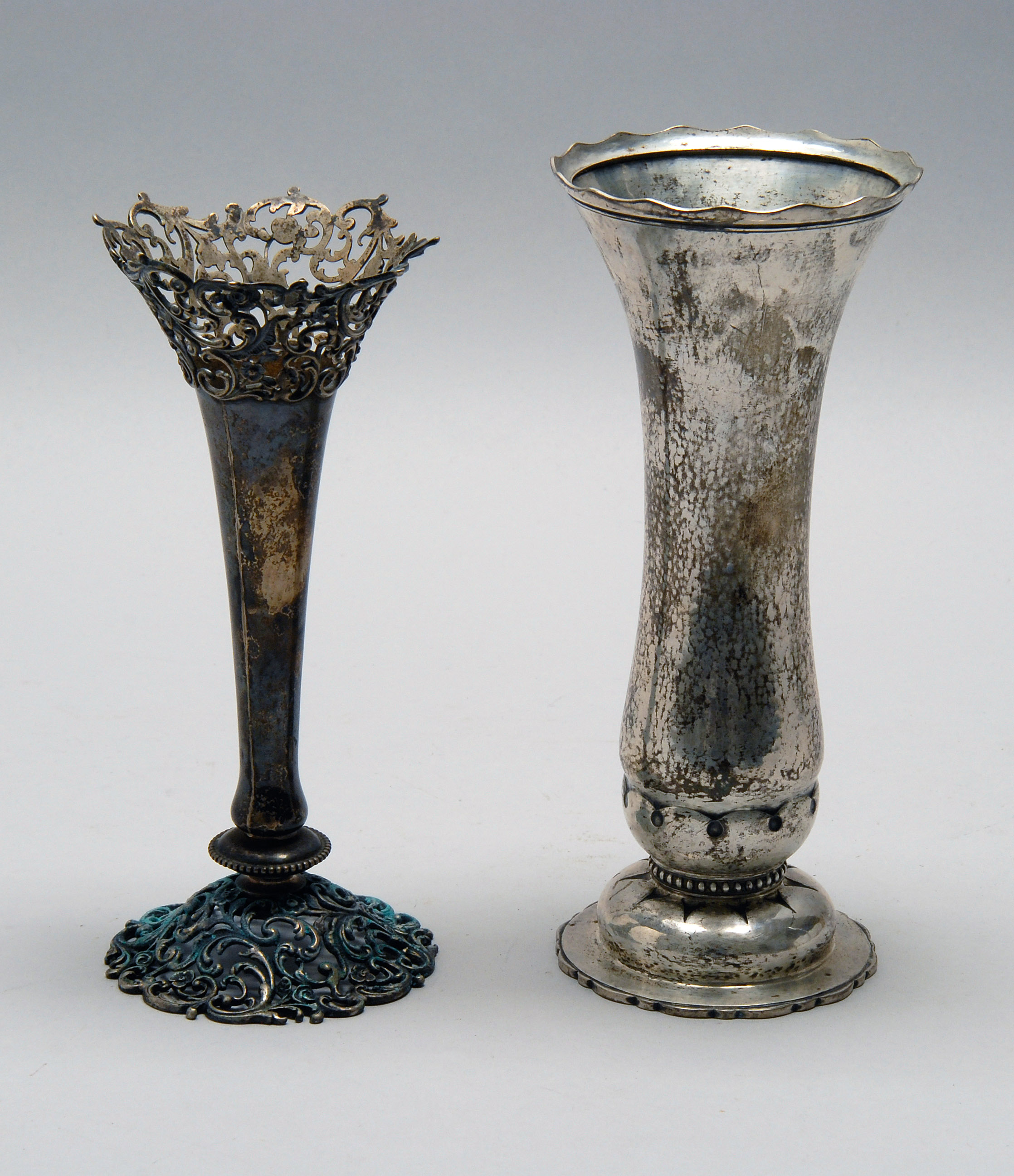 Appraisal: TWO STERLING SILVER VASES Providence Rhode Island By Howard -