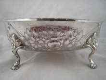 Appraisal: An embossed silver oval bowl on four feet Hanau and