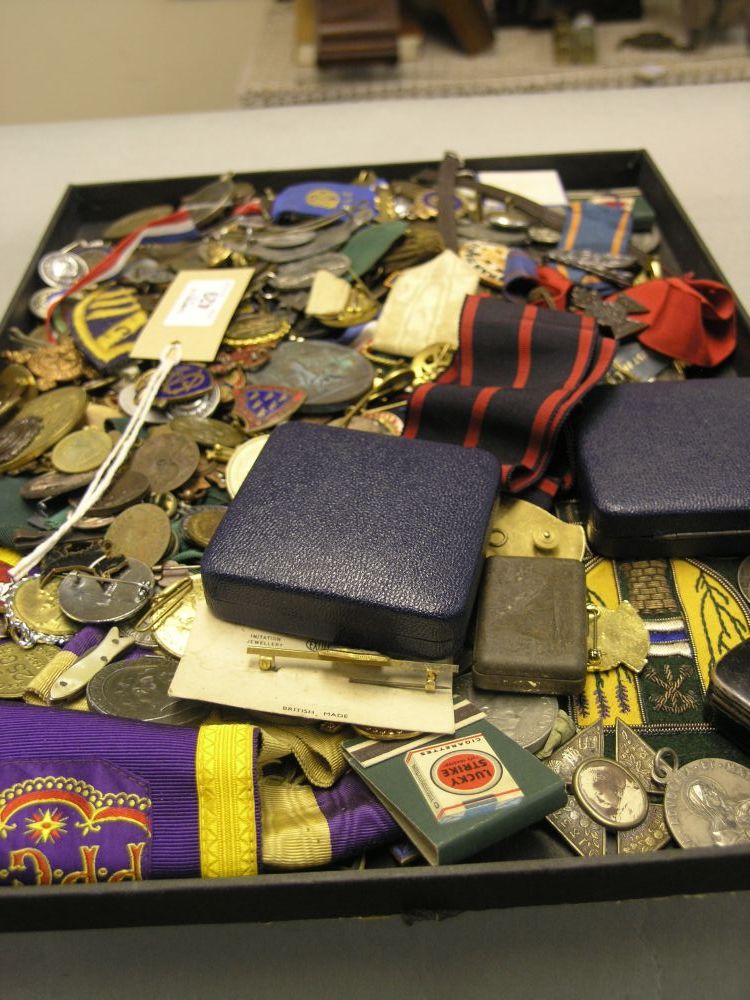 Appraisal: A large collection of miscellaneous badges together with coins civilian