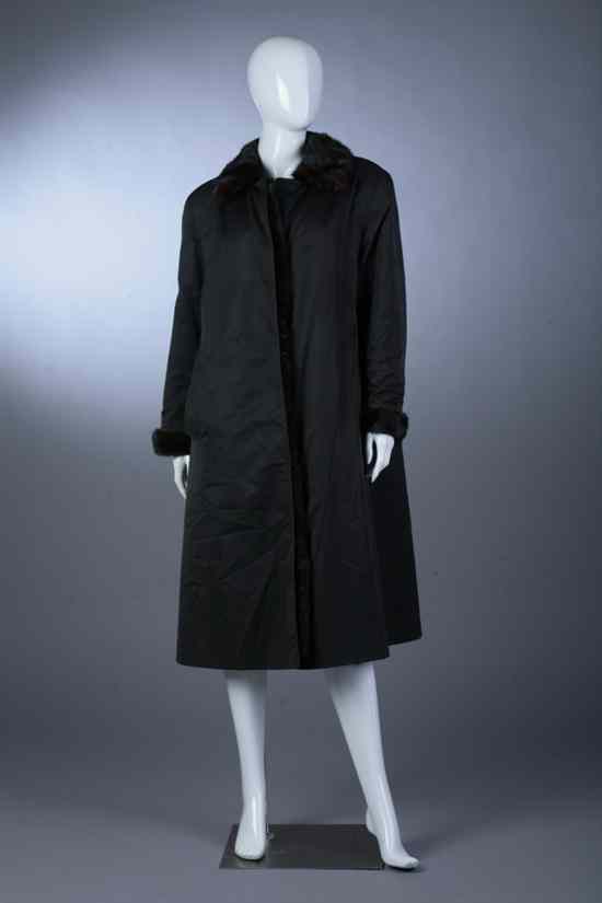 Appraisal: SWEDISH MINK LINED FULL-LENGTH OVERCOAT Includes black and olive overlayers