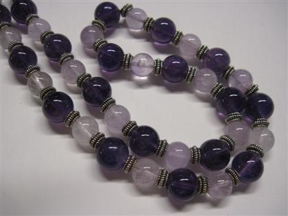 Appraisal: Amethyst and crystal bead necklace th century