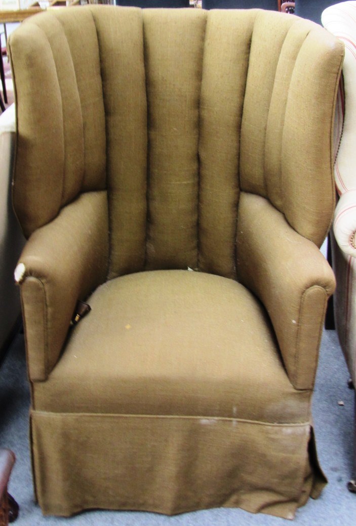 Appraisal: A th century George III design high tub back armchair