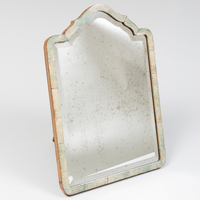 Appraisal: Shagreen Dressing Mirror x x in Condition Minor wear some