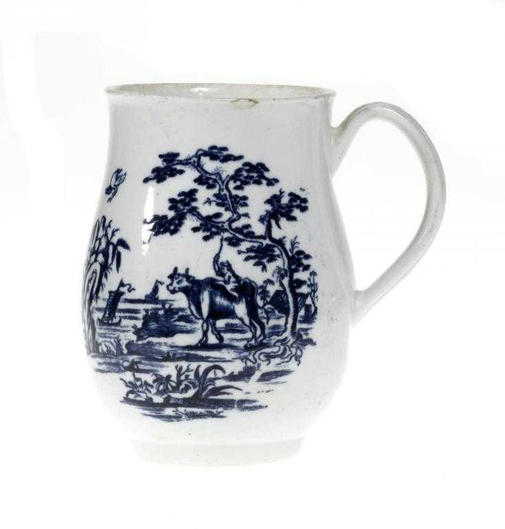 Appraisal: A DERBY MUG of baluster shape transfer printed in underglaze