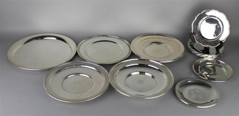 Appraisal: TEN GORHAM SILVER BUTTER PLATES AND SEVEN OTHER AMERICAN SILVER