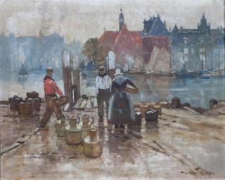 Appraisal: Artist Unknown Late th early th century Dutch Wharf Scene