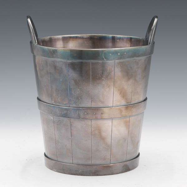 Appraisal: REED BARTON SILVER PLATED WITH WEATHERED PATINATION CHAMPAGNE BUCKET x