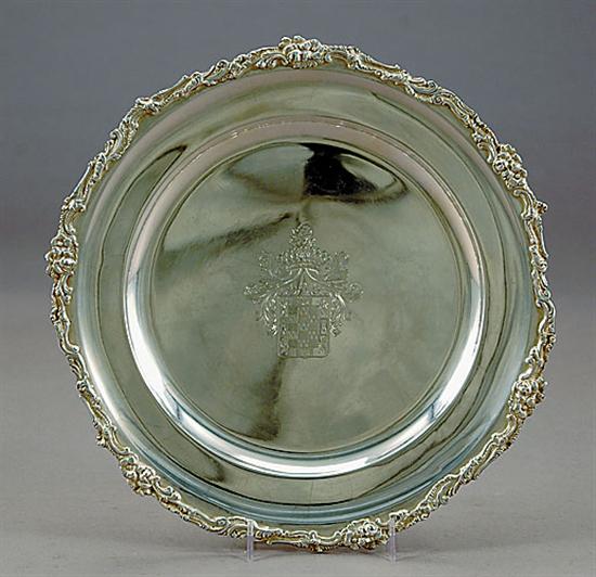 Appraisal: Set of Continental silver service plates circa scrolling and floral