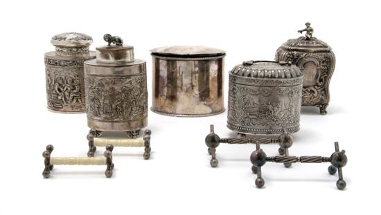 Appraisal: An English Silver Tea Caddy London Height of first inches