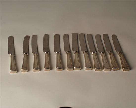 Appraisal: Twelve Sterling Handle Knives maker unknown each long with blunt