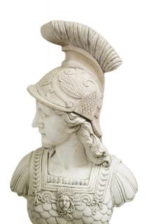 Appraisal: Carved Marble Full Scale Bust of Athena Wearing armor and