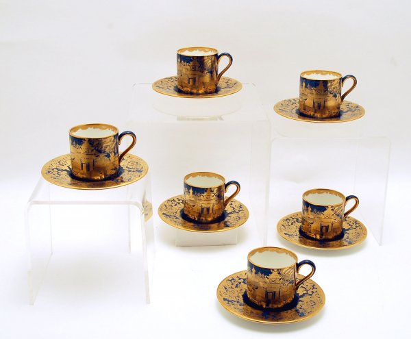 Appraisal: Wedgwood demitasse set six cups and six saucers decorated with