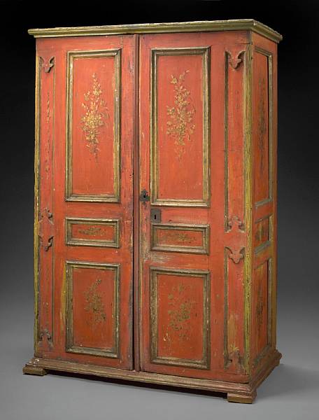 Appraisal: An Italian Baroque paint decorated cabinet first half th century