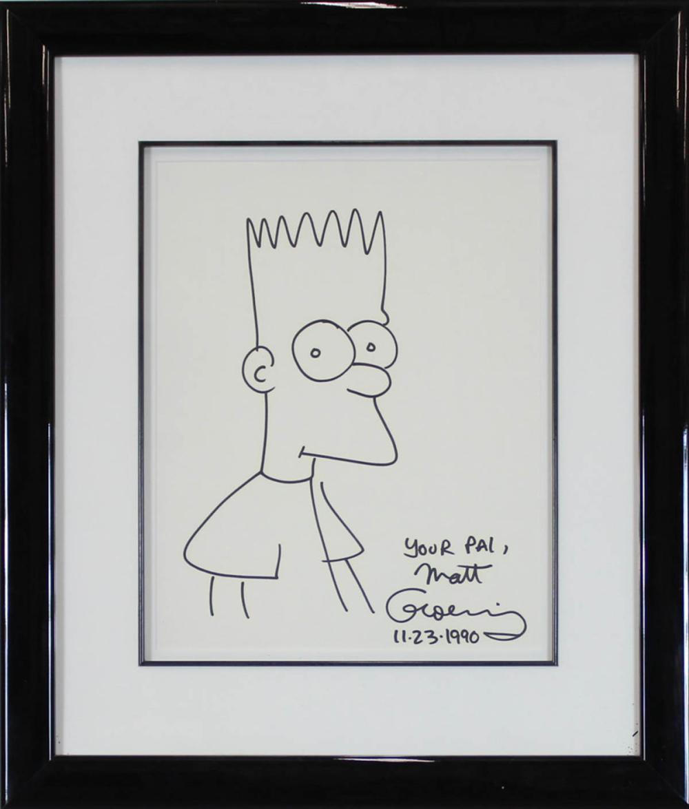 Appraisal: MATT GROENING California Oregon born ink drawing Bart Simpson Signed