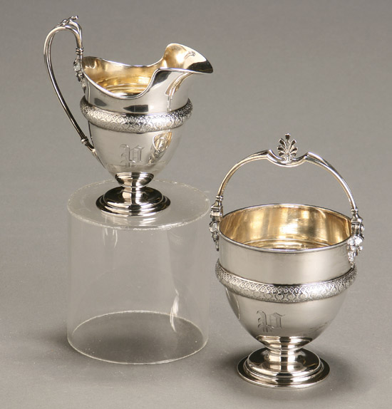 Appraisal: Tiffany Co Sterling Etruscan Style Cream Jug and Sugar Bowl