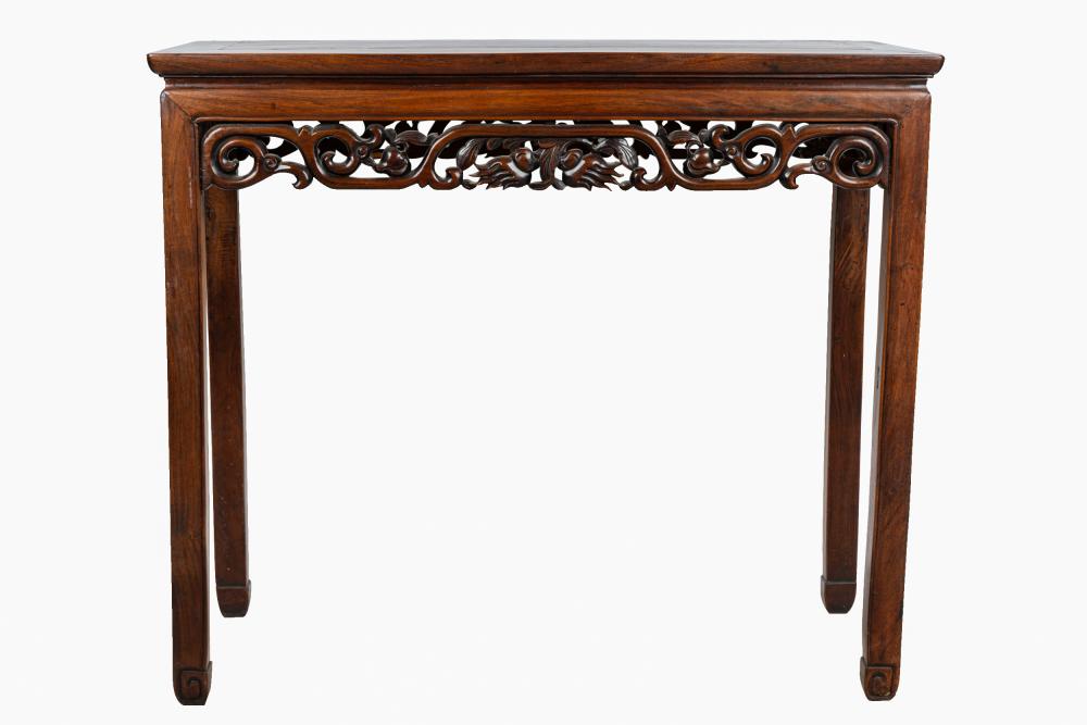 Appraisal: CHINESE CARVED HARDWOOD ALTAR TABLEProvenance The Estate of Valerie Franklin