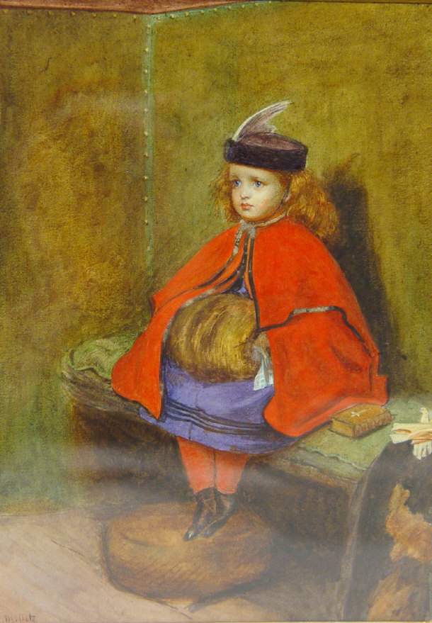 Appraisal: A M Aste - Watercolour of a young girl on