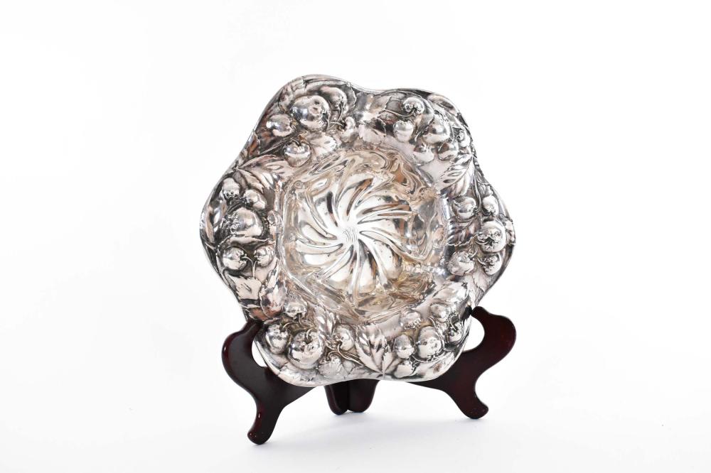 Appraisal: CONTINENTAL SILVER ROCOCO STYLE STRAWBERRY BOWLMarked Of circular undulating spiral