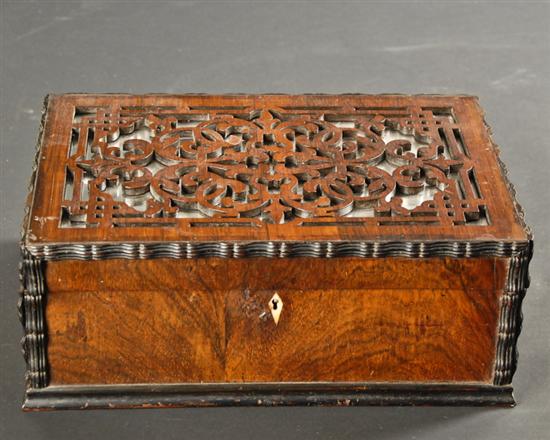 Appraisal: A th C Rosewood or Walnut Box with a mirror