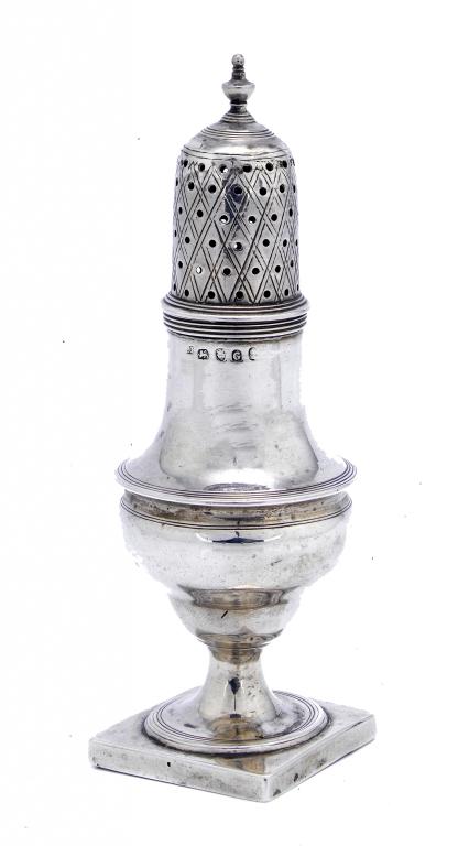 Appraisal: A GEORGE III CASTER of ogee form on square foot