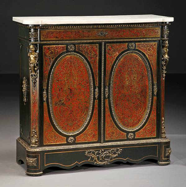 Appraisal: A Napoleon III gilt bronze mounted boulle marquetry ebonized meuble