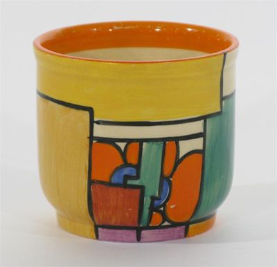 Appraisal: Orange Picasso Flower' a Clarice Cliff Bizarre Heath fern pot