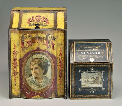 Appraisal: Two advertising tins one for mustard front with print of