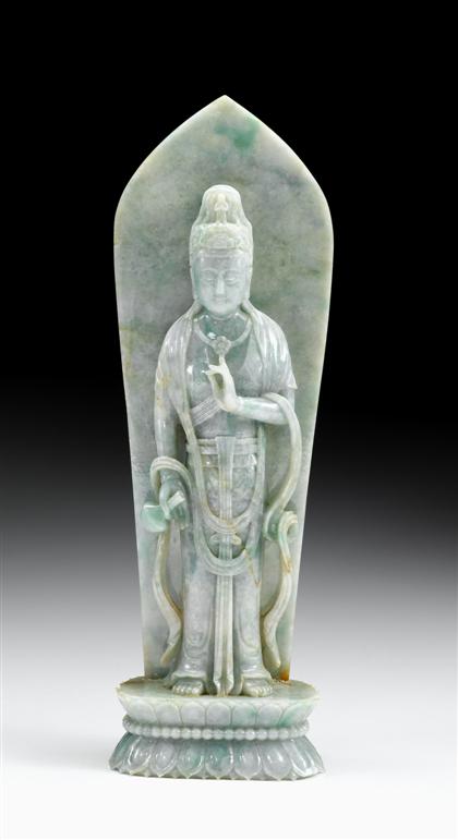 Appraisal: Large and Impressive Chinese jadeite Quanyin th century Depicting the