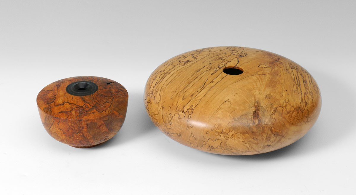 Appraisal: PIECE B PHILLIPS SPALTED MAPLE VESSELS treenware pieces from an