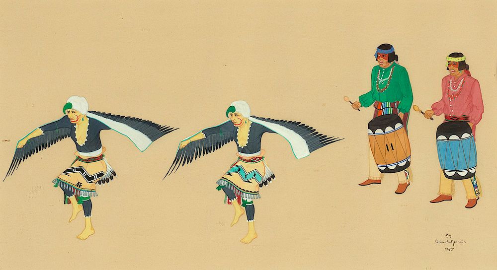 Appraisal: Gilbert Atencio Wah Peen Eagle Dancers Gilbert Atencio Wah Peen