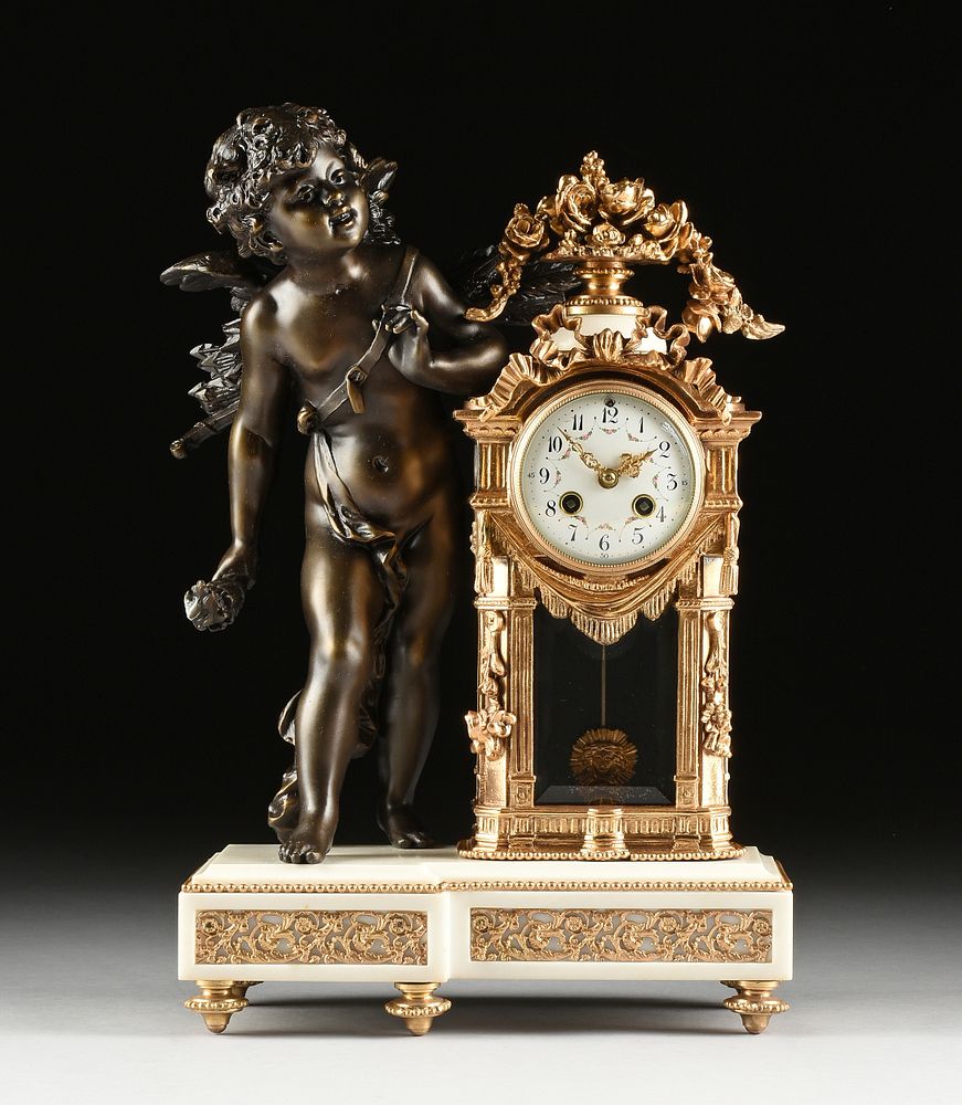 Appraisal: A LOUIS XVI STYLE GILT METAL AND SPELTER ORMOLU MOUNTED